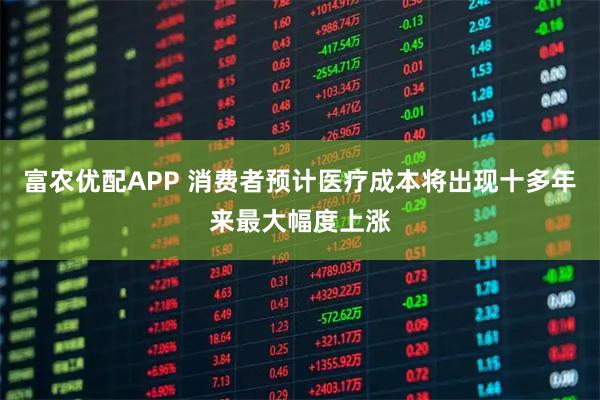 富农优配APP 消费者预计医疗成本将出现十多年来最大幅度上涨
